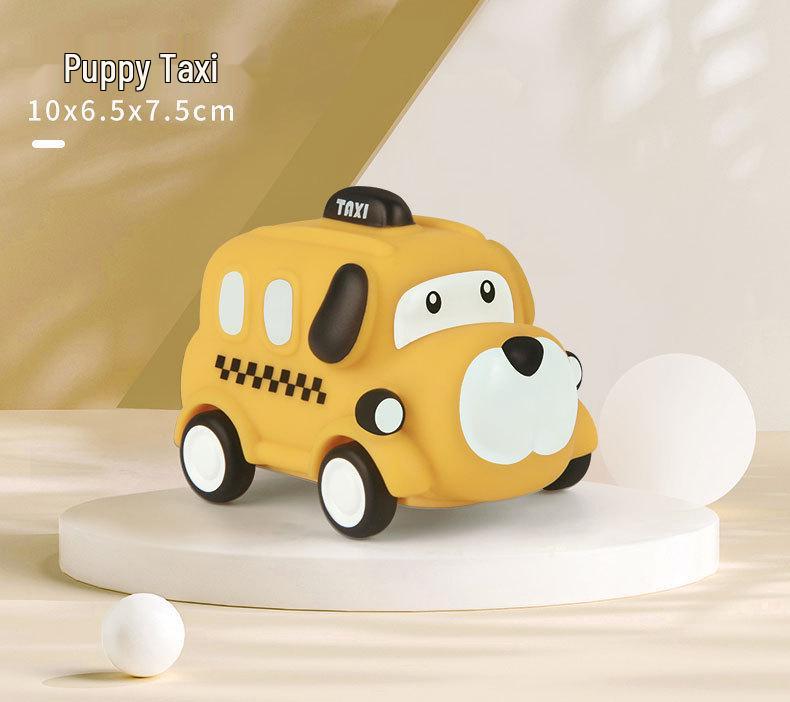 Children's Inertia Toy: Soft Rubber Dinosaur Car - Chewable, Fall-Resistant, Vinyl Animal Design