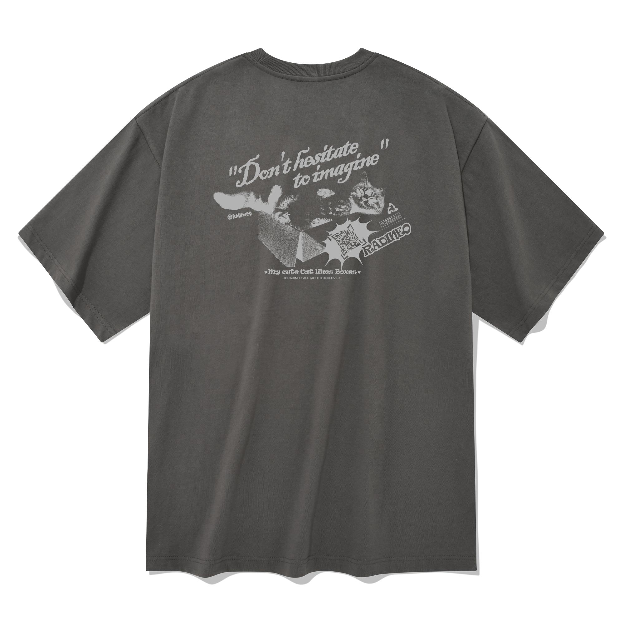 Radineo Cat Box Short Sleeve T-Shirt Gray Gray (Gray)/M