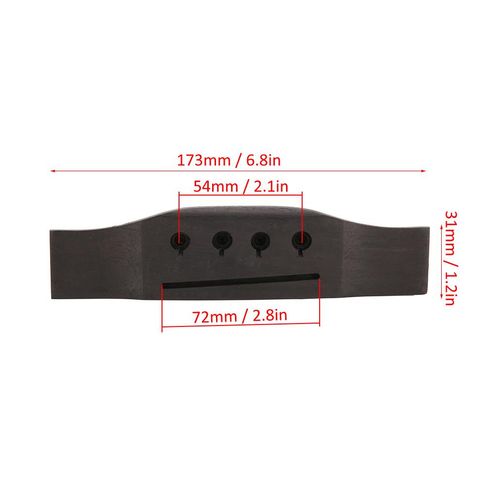 4-Saiten Bassbrücke Hohe Härte Ebenholz Gitarre Musikinstrumentenzubehör Ebenholz