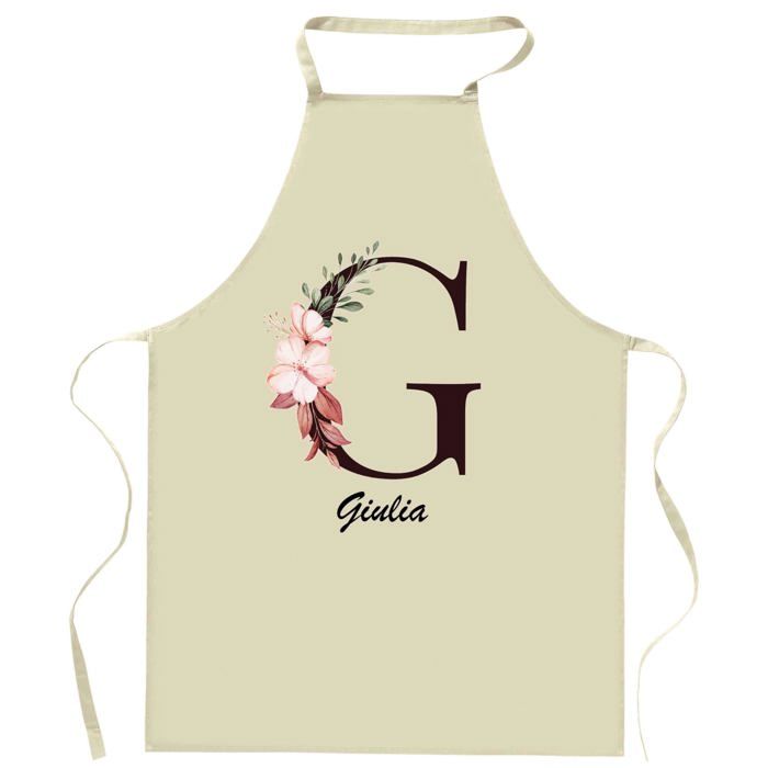 Tablier de cuisine - Giulia Lettre - Impression Bretonne - Coton résistant - Liens ajustables