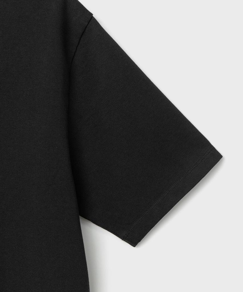 Bellie Variant Henley Neck T-Shirt - Washed Black