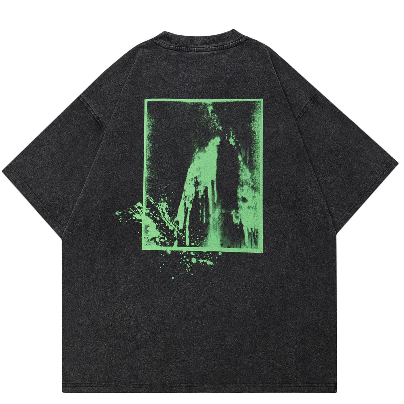 2024 Уличная футболка унисекс с двусторонним водопадом и графическим рисунком — фото 2