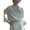 1116 New French Chic Striped Long Sleeve Shirt Women's Design Niche Commuter Professional Shirt Top