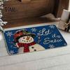 Christmas Bathroom Door Rug Mat, Festive Entrance Rug, 35" x 24" Non-Slip Washable Indoor Floor Mat Welcome Water Absorbent for Kitchen Holiday