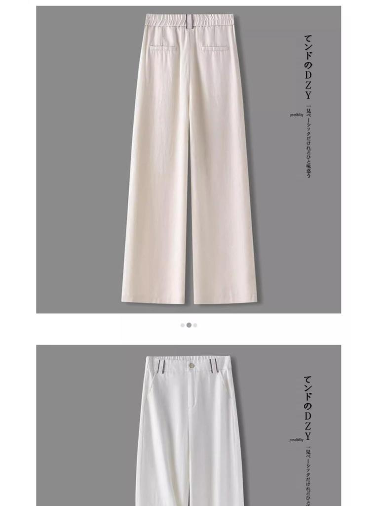 2025 Women's Summer Slimming Cotton Linen Wide-Leg Pants