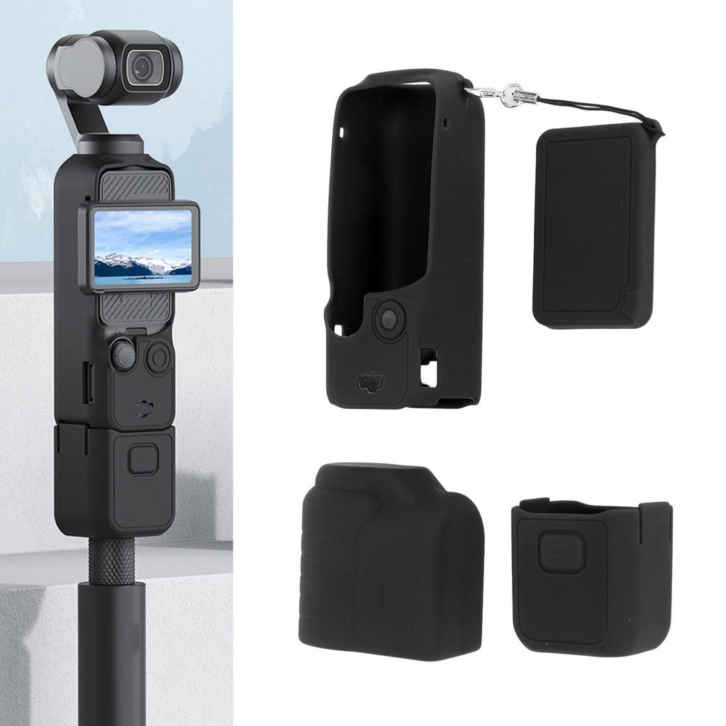 4 In 1 Protective Case Cover for  Pocket 3 Silicone Screen Lens Protector Sleeve Action Camera A