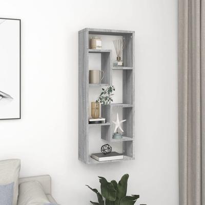Vidaxl Wall Shelf, Sonoma Oak Grey, 36X16X90 Cm