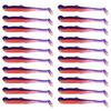 20 Pcs Fishing Lure 3D Artificial Fish with T Tail Flexible Fish Bait for Texas Jigs Wacky Hooks Outdoor Fishing
