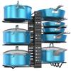 Adjustable Pot Rack Organizer Under Cabinet,Pan Storage Organizer Rack for Storing Pots Pan, 8 Tier