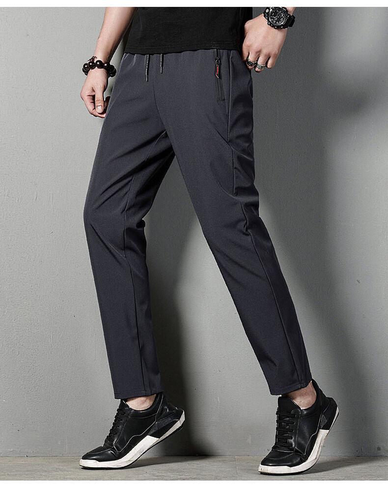 Douyin Men's Quick-Dry Ice Silk Nine-Point Casual Sports Pants