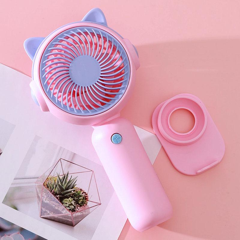 Compact USB Rechargeable LED Handheld Fan - Portable Electric Gift Fan