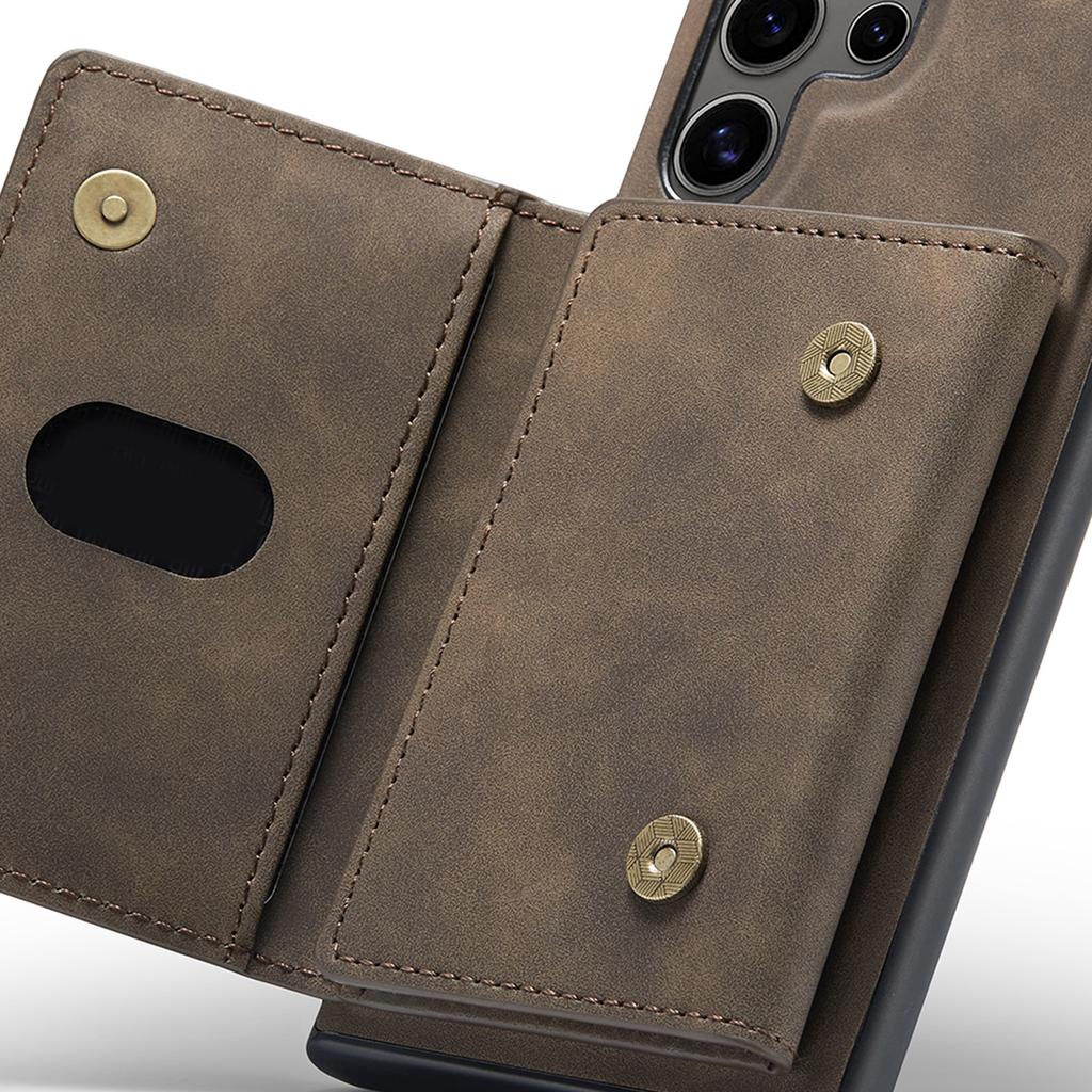 Phone Case Magnet Detachable Wallet Card Holder Stand Function Fit for Samsung Galaxy S24