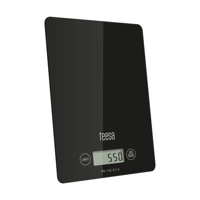 Electronic Kitchen Scale, Glass, Home, Black, Teesa, Tare, 5Kg, Tara
