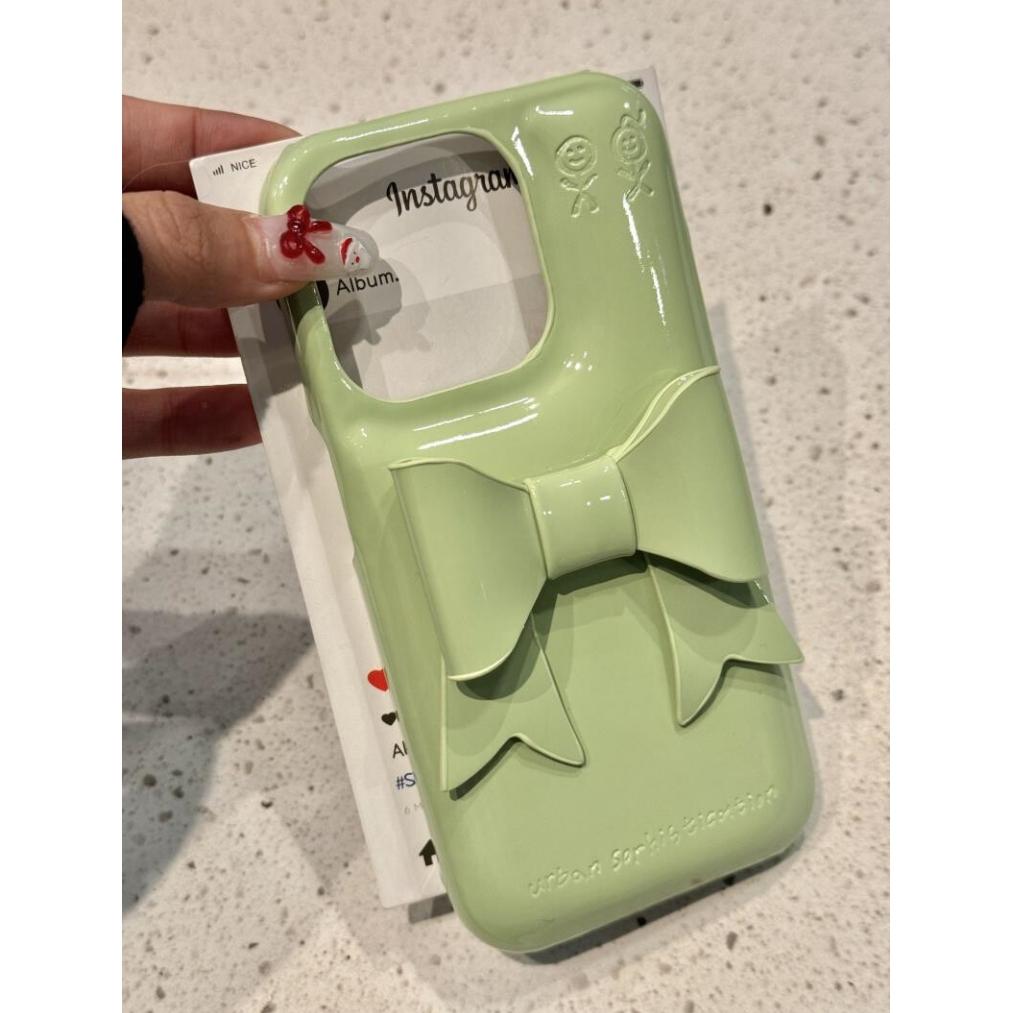 For iPhone 17 Pro Max INS Creative Glossy Soap Bow Phone Case For iPhone 16 15 13 14 12 Pro Max Candy Color Shockproof Cover