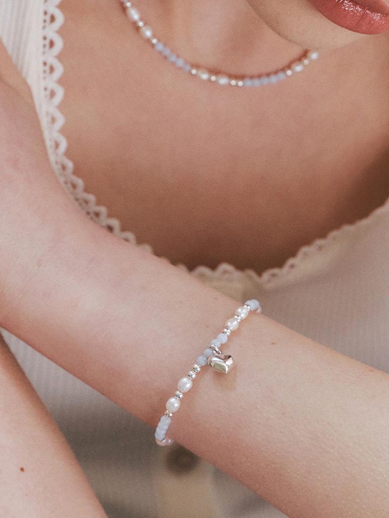Engbrox [Silver925] Nectar Pearl Stone Bracelet_2 Colors