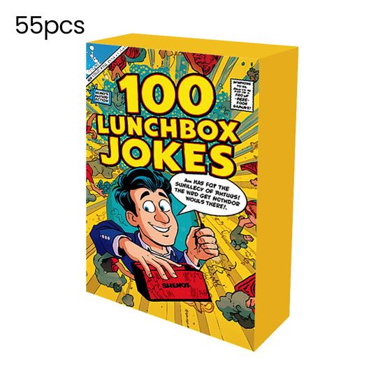 55 Adet/Set Beslenme Kutusu Şaka Kartları Kiti Çocuklar Sorular Cevaplar Oyun Kartları Okul Partileri Erkekler Kızlar Beslenme Kutusu Notları Şakalar Kelime Oyunları Kağıt Kartlar