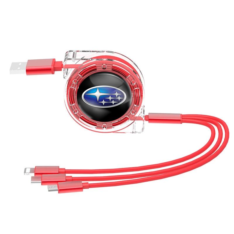 3 In 1 Micro USB Type C Charging Cable Multi Charger For Subaru STI Forester Impreza Legacy Outback XV BRZ WRX Tribeca drey5