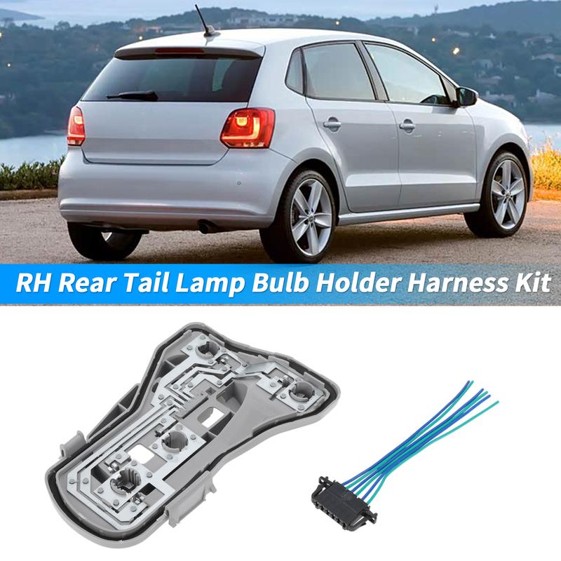 X Autohaux Rear Right Tail Light Socket Wiring for Volkswagen Polo 2006-2010 No.6QD945258A