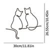 Modern Metal Cat Wall Art Minimalist Line Design Laser Cut Silhouette Indoor Outdoor Iron Decor For Living Room Bedroom Bathroom