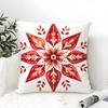 Colorful Snowflake Hexagonal Maple Print Pillow Case Cotton Linen Fabric Square Zipper Pillowcase Home Decorative Living Room