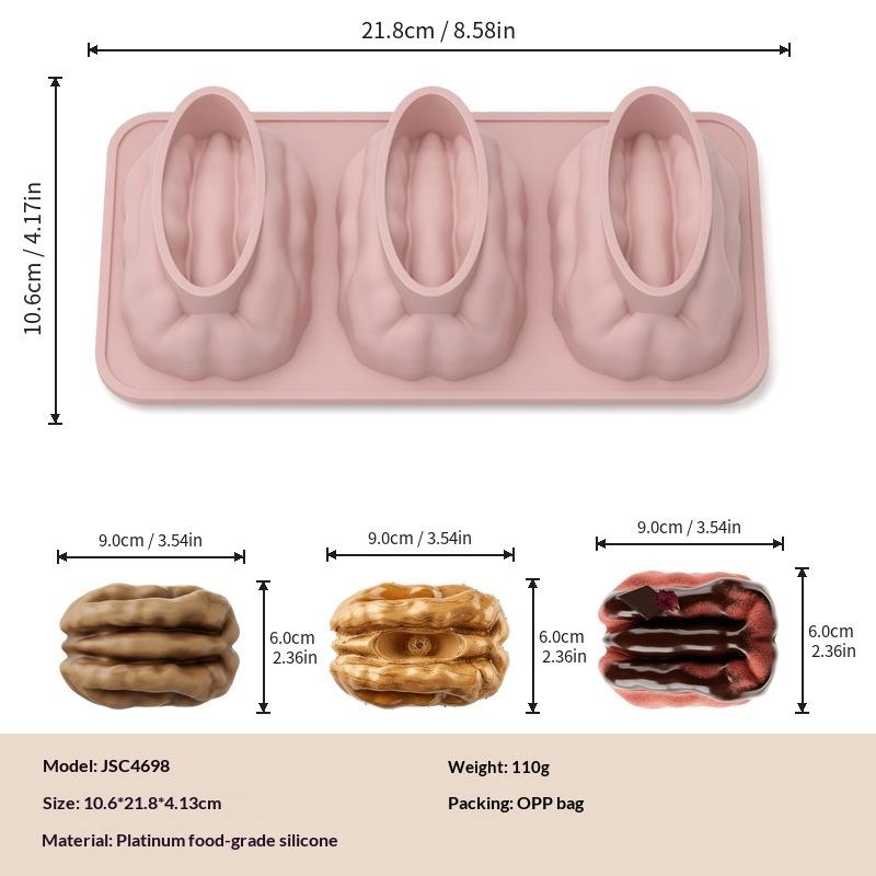 High Quality Pecan Pudding Mousse Mold for Ice Cream and Chocolate Creative Baking розовый