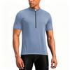 Herren Kurzarm Radtrikot Halber Reißverschluss Atmungsaktiv Schnelltrocknend Leicht Rundhals Sportshirt für Outdoor-Aktivitäten