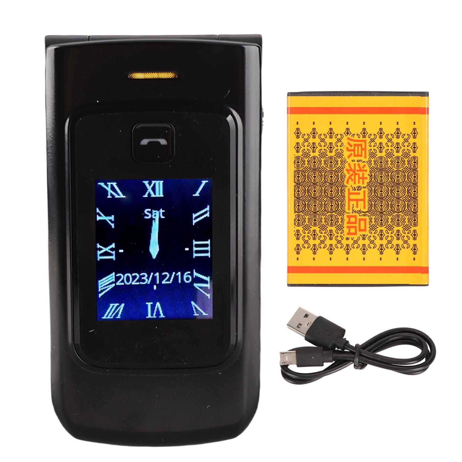 Kaisai Red 4G Senior Flip Phone With Big Button Clear Sound Flip Cell Phone For Elderly Dual Screen Display 4800Mah Battery Sos