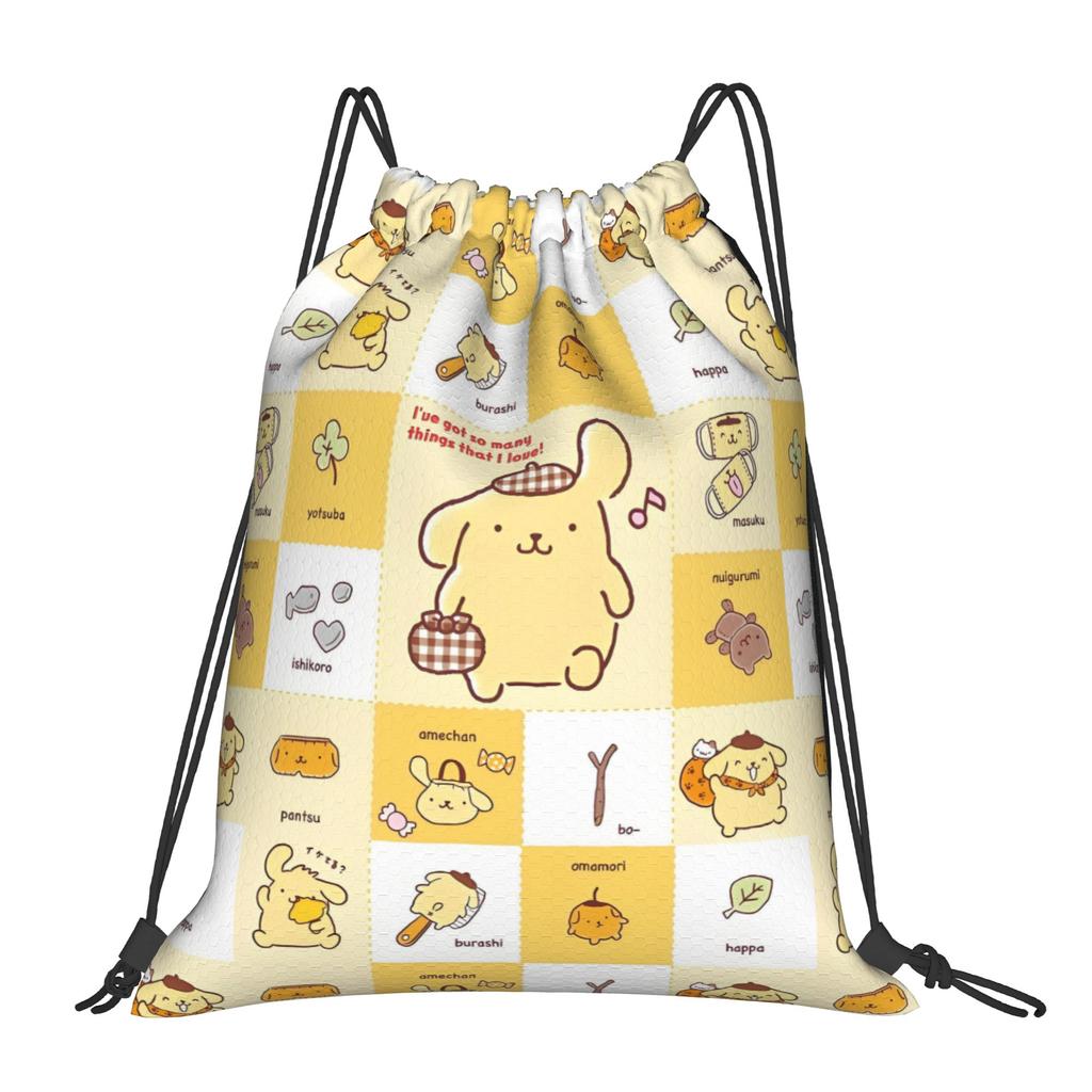 Custom P-Pompompurines Drawstring Bag for Shopping Yoga Backpacks Men Women Cute Dog Sports Gym Sackpack