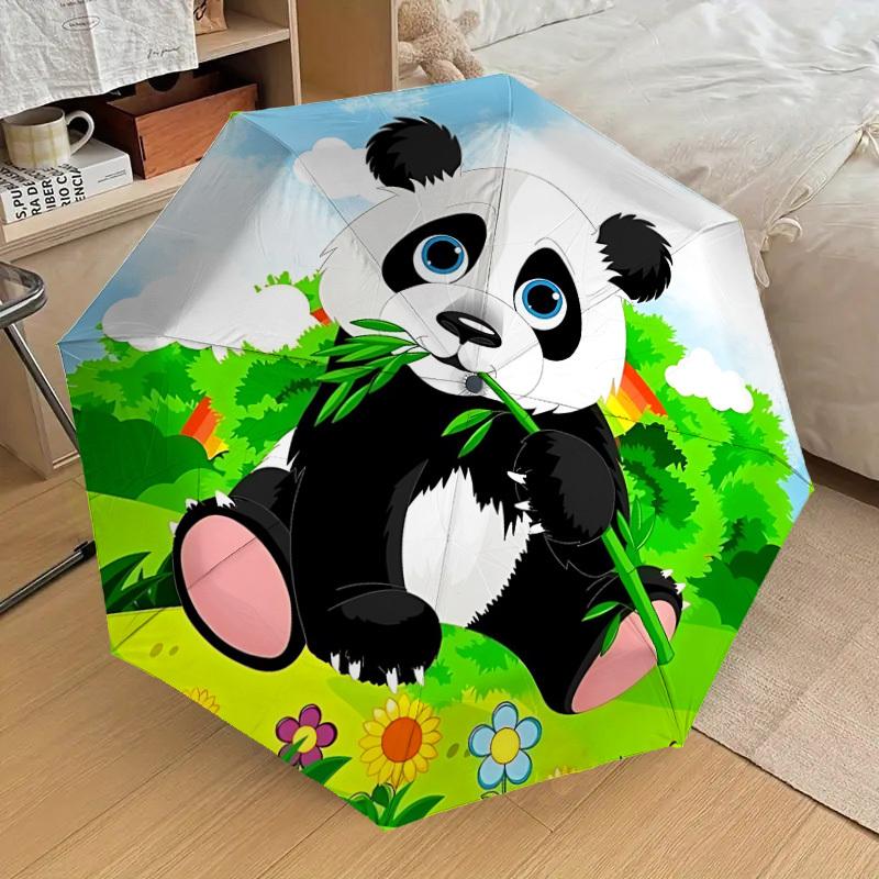 

1pc Panda Print Automatic Open/Close Umbrella, 8-Rib Sturdy Frame, Umbrella for Travel, Everyday, Formal Events yy251126032