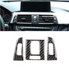 Real Carbon Fiber Car Interior Center / Side Air Conditioning Air Outlet Vent Cover Trim For BMW 3 4 Series F30 F32 2013-2018