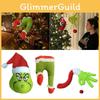 Bezaubernde Grinch Weihnachtsdekorationen Fellige Grüne Bein- und Kopf Baumschmuck Set