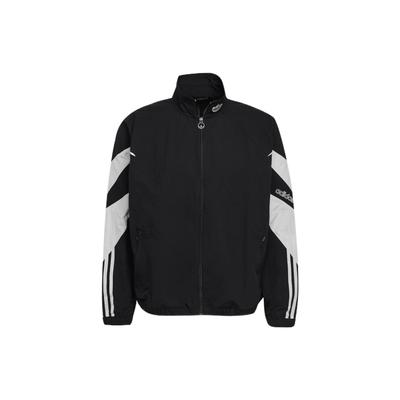 adidas Originals Color Block Stripe Logo Zip Dlouhý rukáv Stojáček Sportovní bunda Pánská bunda Černá H06752