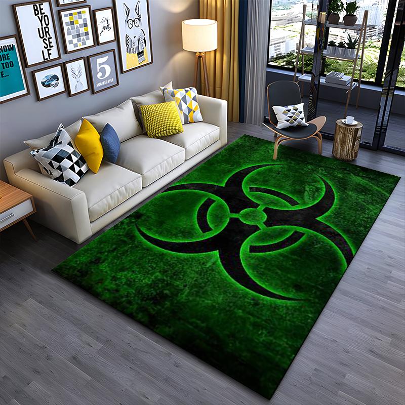 

Biohazard Symbol Green Carpet Design Suitable for use as an anti-slip game mat for living room and bedroom sofas 40x60cm( 15x23in )