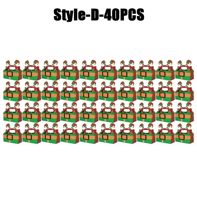 Weihnachtsgeschenkbox Quadratische Süßigkeitenboxen mit Griff Kekskuchen Gebäckboxen Leckerli-Verpackungsbox Party-Geschenkboxen Partyzubehör