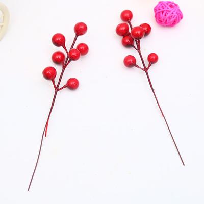 7 Red Fruit Christmas Tree Decorative Cuttings, Red Fruit String Christmas Decorations, Size Fruit Ears