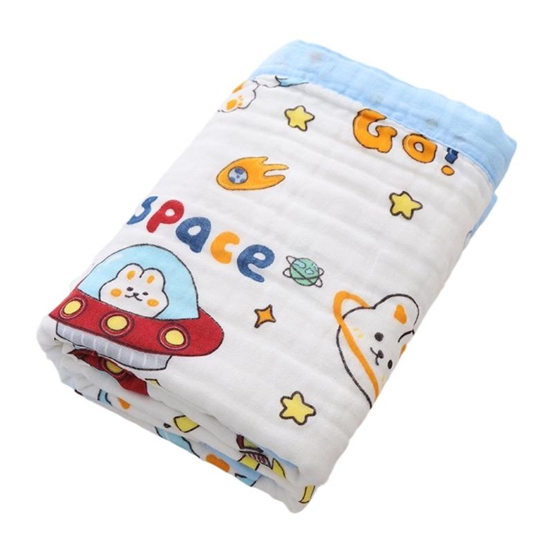 Large Size Infant Bath Blanket High Density Gauze Bath Towel 6-layer for Delicate Skin Quick Drying and Breathable
