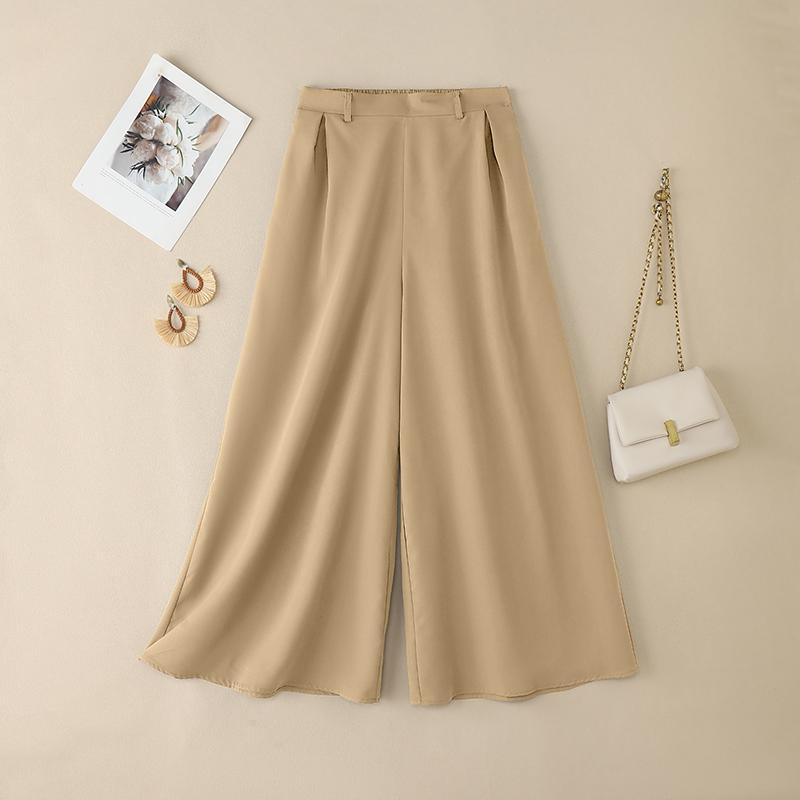 ZANZEA Womens Casual Solid Color Loose Wide Leg Pants