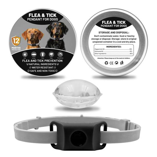 Waterproof Flea and Tick Prevention Tag for Dogs and Cats with Natural Ingredients