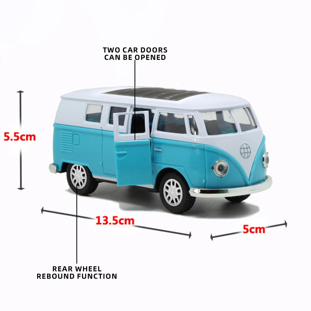 1:36 Scale Bus Alloy Model Toy with Spring-Back Action - Authentic Detail for Endless Playful Adventures