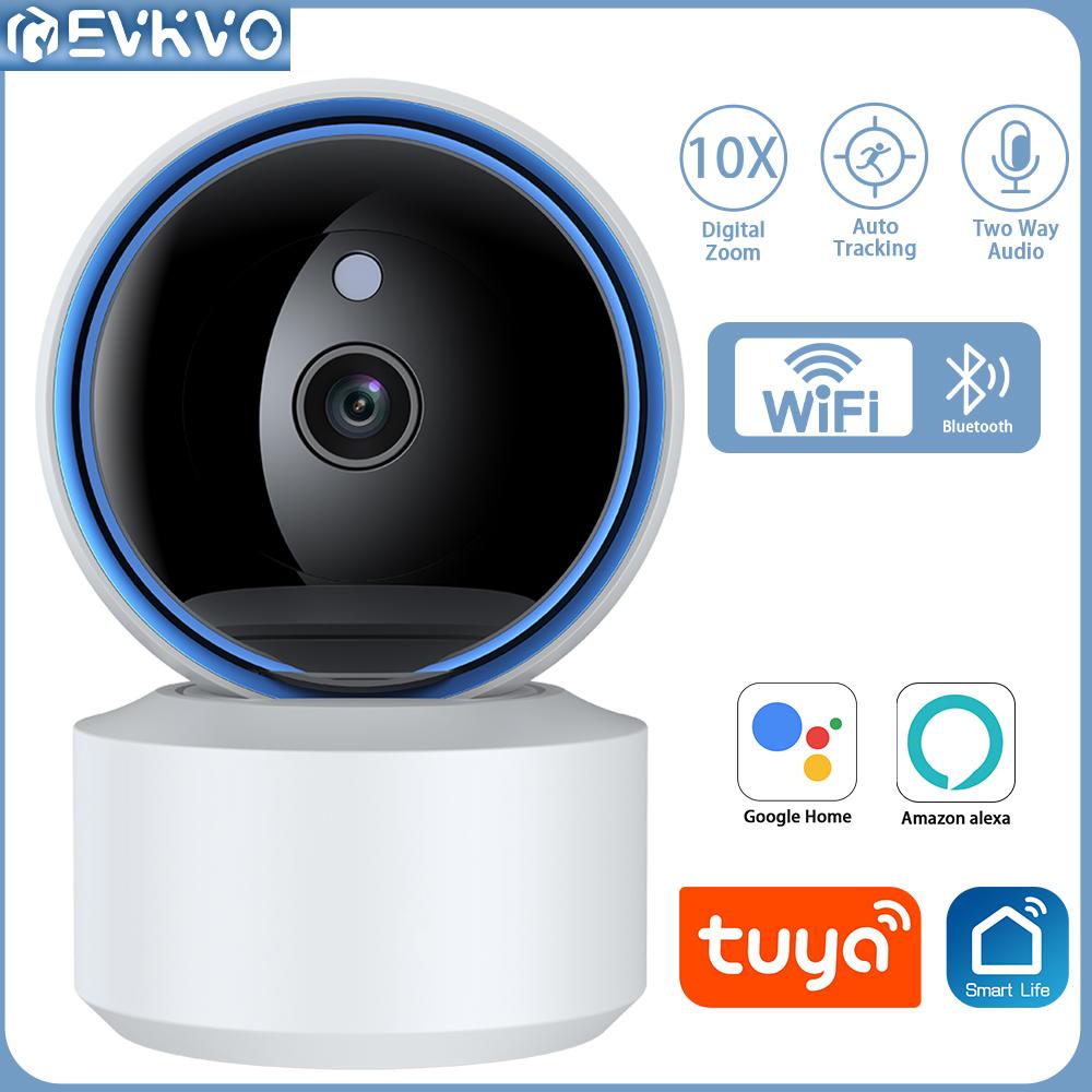 

EVKVO TUYA 4MP 2K внутренняя PTZ 2,4 ГГц Wi-Fi IP-камера наблюдения с 10-кратным зумом, отслеживание движения, уведомление о тревоге, обнаружение людей, видеонаблюдение