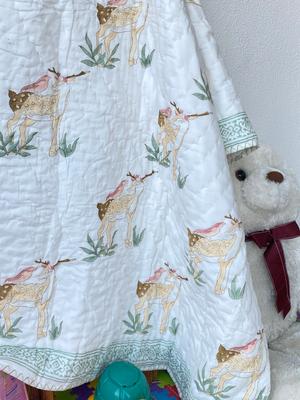 Deer Kids Quilt Blockprint- 60*40 pulgadas