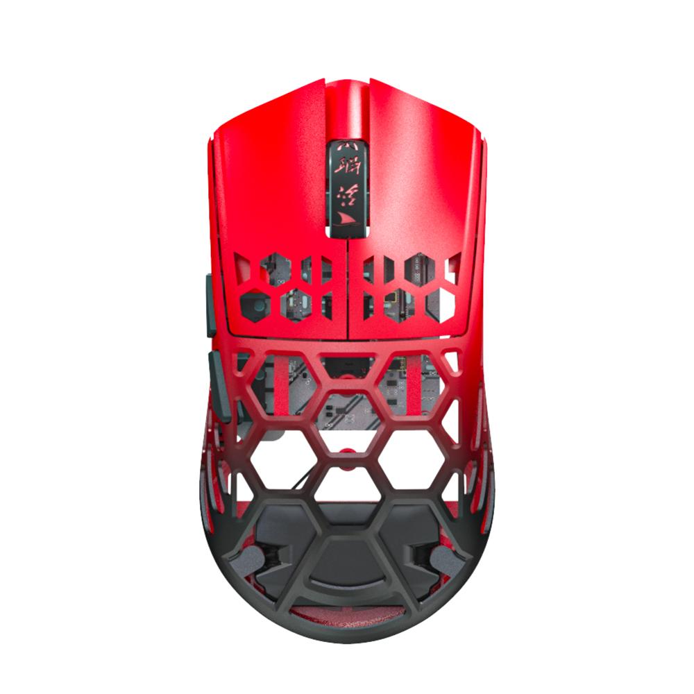 

Darmoshark M2 Беспроводная мышь BT5.0 2.4G 4KHz Приемник Проводная TriMode Перезаряжаемая игровая мышь красный/чёрный