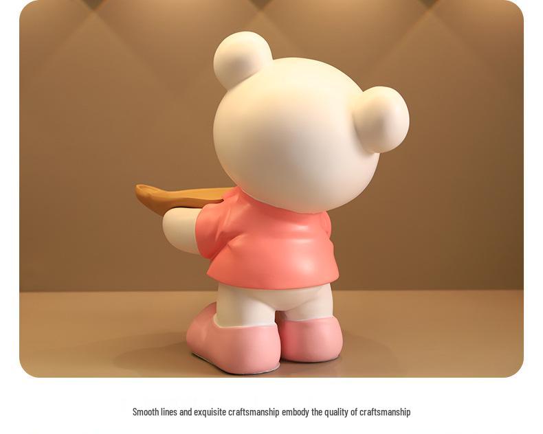 Adorable Bear Resin Decoration for Entryway Key Storage