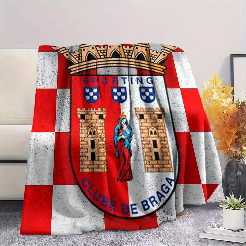 1PC Sporting Clube De Braga Patterned Flannel Blanket Suitable For All Seasons for Home Decor Warmth and Comfort Gifts Holiday Present