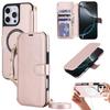 Crossbody Long Lanyard Flip Cards Sold Wallet Leather Case for iPhone 17 Pro Max 16 15 14 13 12 For Magsafe Shockproof Cover