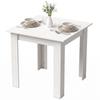 Square Dining Table, Modern Small Dining Table with Wood Effect, Space Saving, Non-slip Foot Pads, White