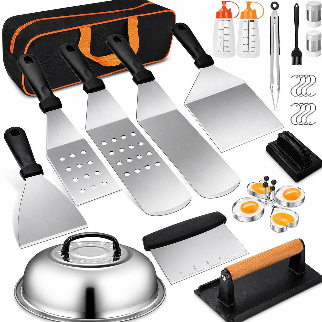 35-Piece Stainless Steel BBQ Tool Set - Outdoor Grill Spatula & Cooking Tools