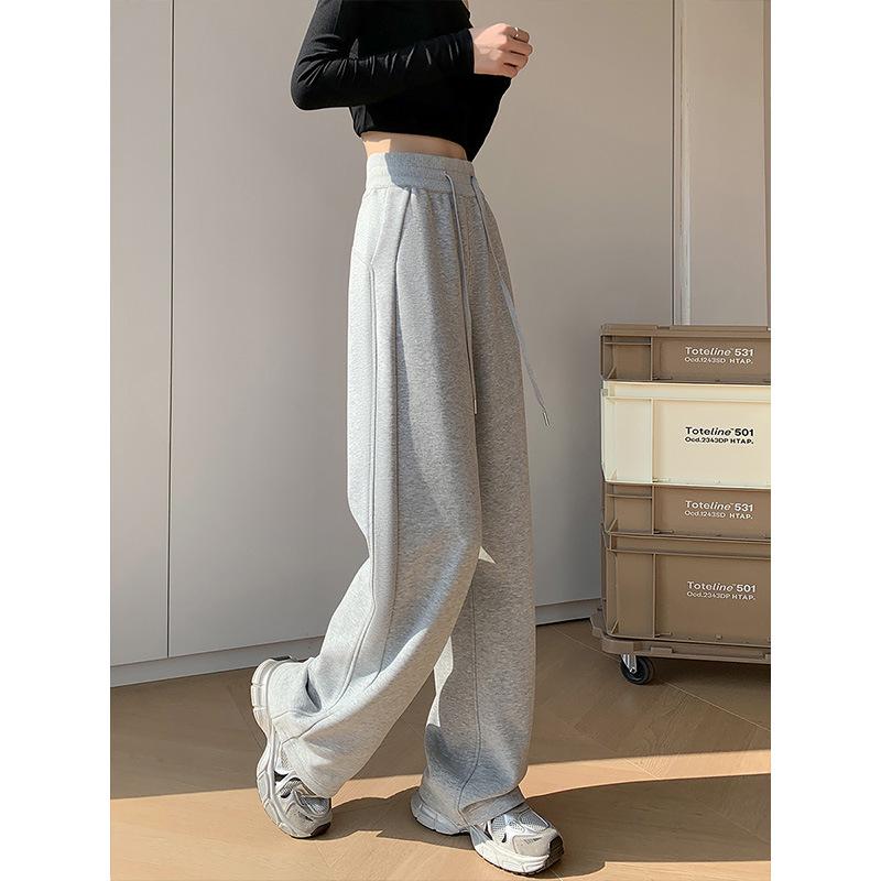 Women's Dark Gray Slimming Straight-Leg Sweatpants - Spring/Fall 2025