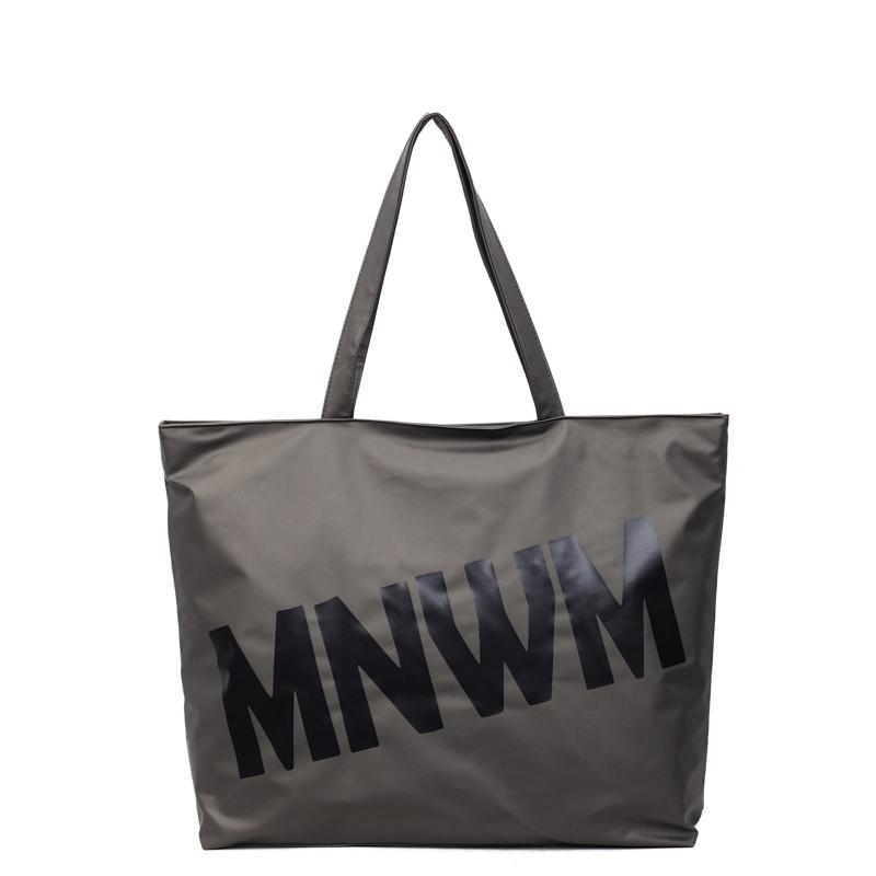 

Сумка на плечо большой вместимости с принтом букв, женская сумка-тоут серый