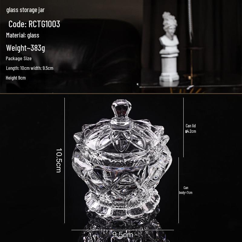 European Crystal Candy & Jewelry Glass Storage Box with Lid